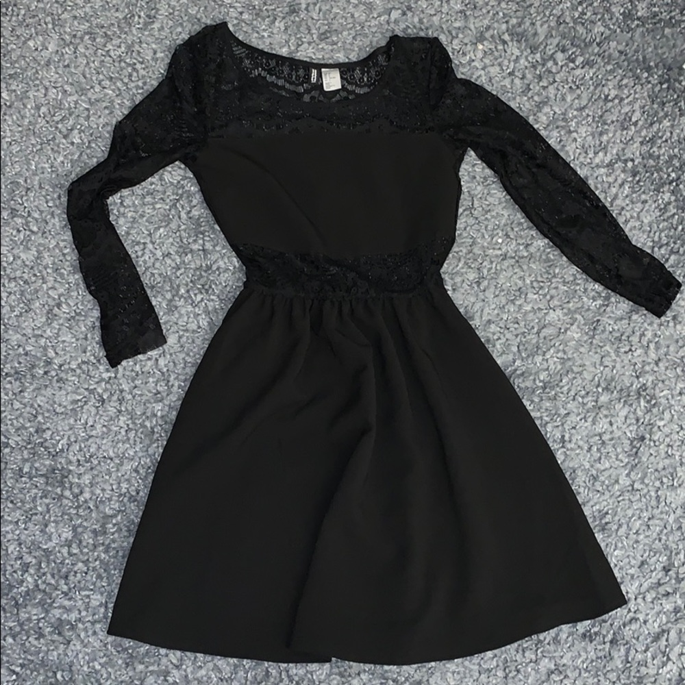 Black lace h and m mini dress